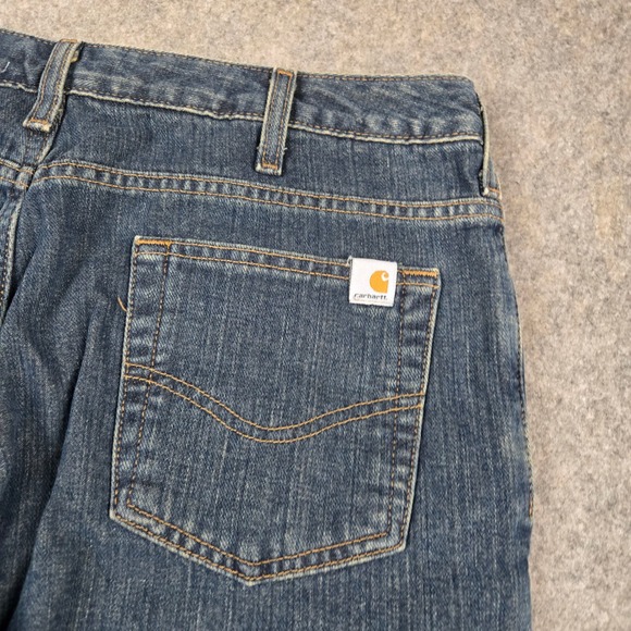 Carhartt Flannel Lined Jeans Womens 10 Blue Denim Relaxed Fit Straight Leg NEW - Picture 9 of 14